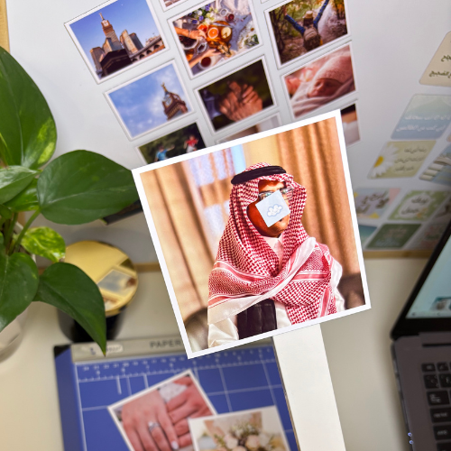 بكج 6 صورة مغناطيس بإطار أبيض مقاس (9*9)سم