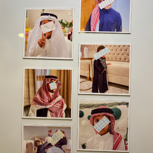 بكج 6 صورة مغناطيس بإطار أبيض مقاس (9*9)سم